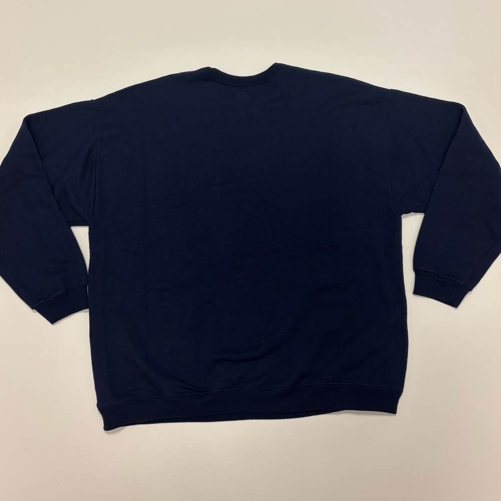 Hanes Christmas Crewneck Sweatshirt XL Funny “Santa Bod” Holiday Pullover Navy - Picture 4 of 4